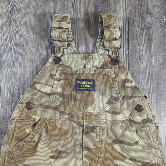 Oshkosh B'Gosh Boys Camo Corduroy Overalls 12 Months Barn Outdoor - Picture 3 of 11